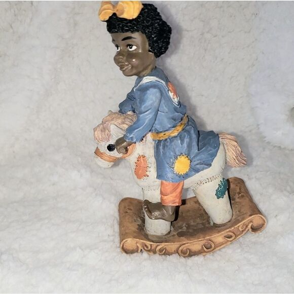 Vintage African American Girl on a Rocking Horse - Picture 6 of 8